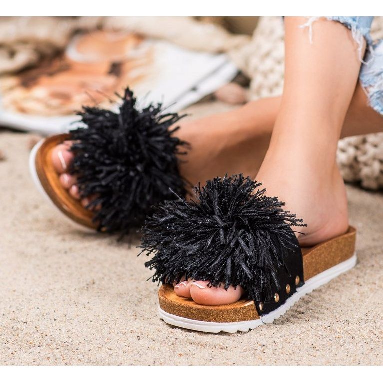 SHELOVET Stylish Black Slippers 1 SHELOVET Stylish Black Slippers 1