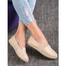 SHELOVET Beige Espadrilles With Glitter 1