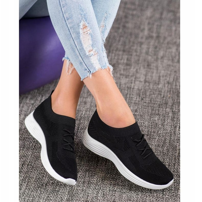 SHELOVET Black Openwork Shoes 2