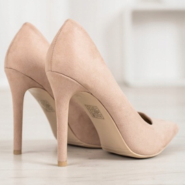 Small Swan Suede Pumps On A Pin brown 1