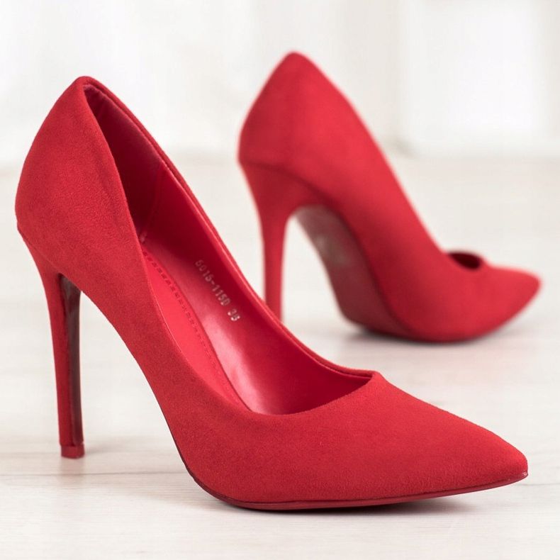 Small Swan Suede Pumps On A Pin red 1