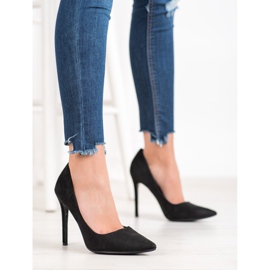 Small Swan Suede Pumps On A Pin black 2