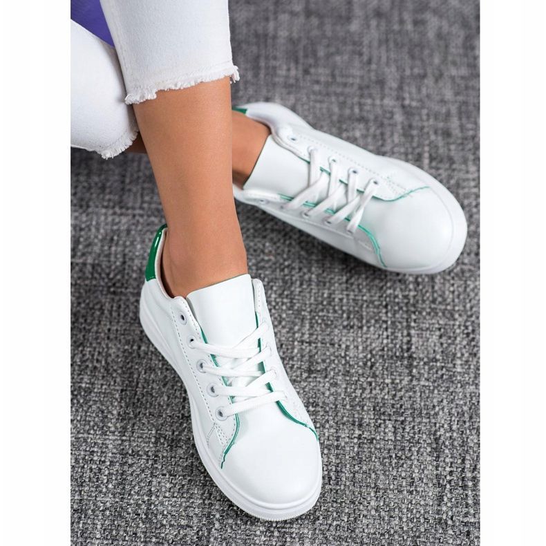 SHELOVET Classic Sport Shoes white green 2