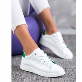 SHELOVET Classic Sport Shoes white green 1