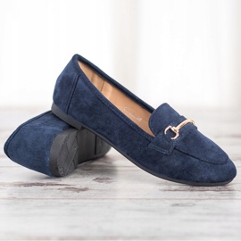 Anesia Paris Elegant suede loafers navy blue blue 2