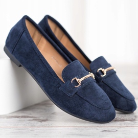 Anesia Paris Elegant suede loafers navy blue blue 1