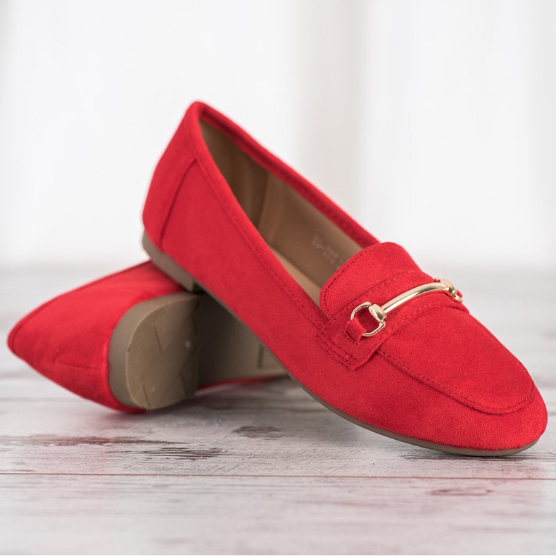 Anesia Paris Elegant suede loafers red 2