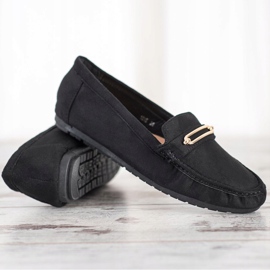 SHELOVET Comfortable Black Moccasins 1