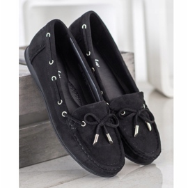 SHELOVET Casual Black Moccasins 2