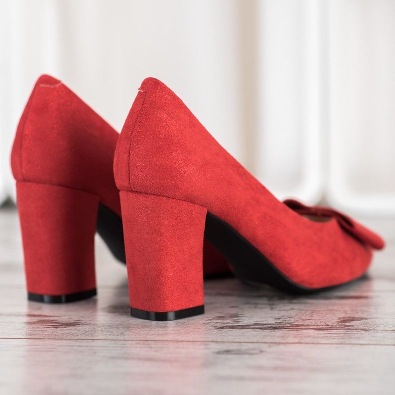 W. Potocki Glitter Pumps With A Bow red 1