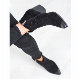 VINCEZA openwork cowboy boots black 2