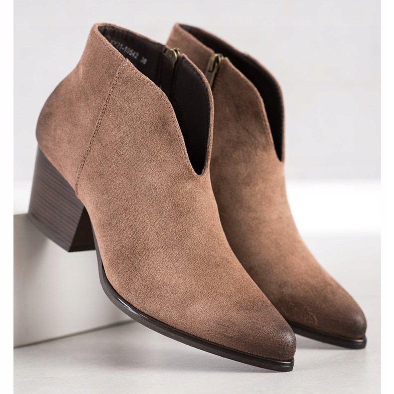 VINCEZA short boots beige 2 VINCEZA short boots beige 2