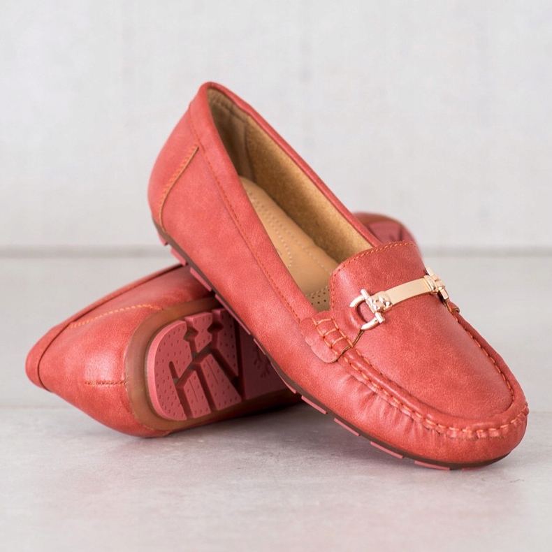 Clowse Red Moccasins With Ornament 2