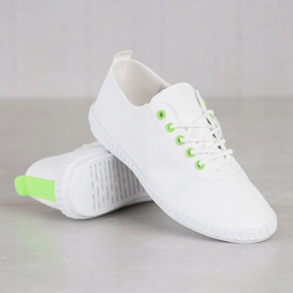 SHELOVET Light Sneakers With Eco Leather white green 1