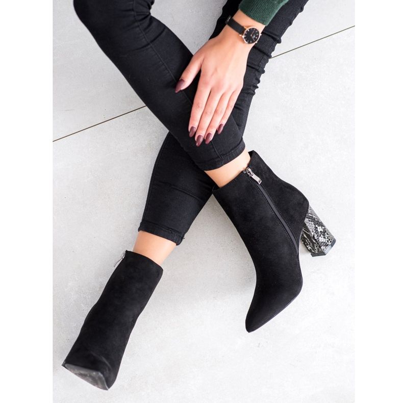 Goodin Snake Print High Heel Boots black 1