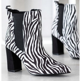 Corina Zebra Print Boot white black 1