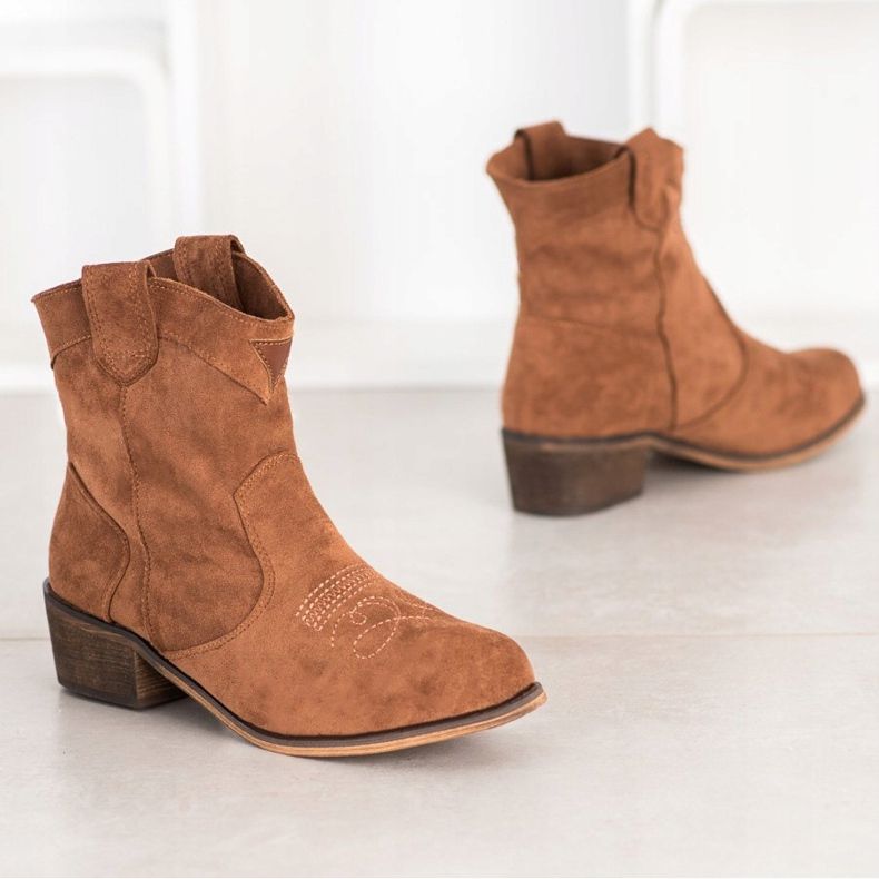 Queentina The comfort of a cowboy boots with insulation brown 2