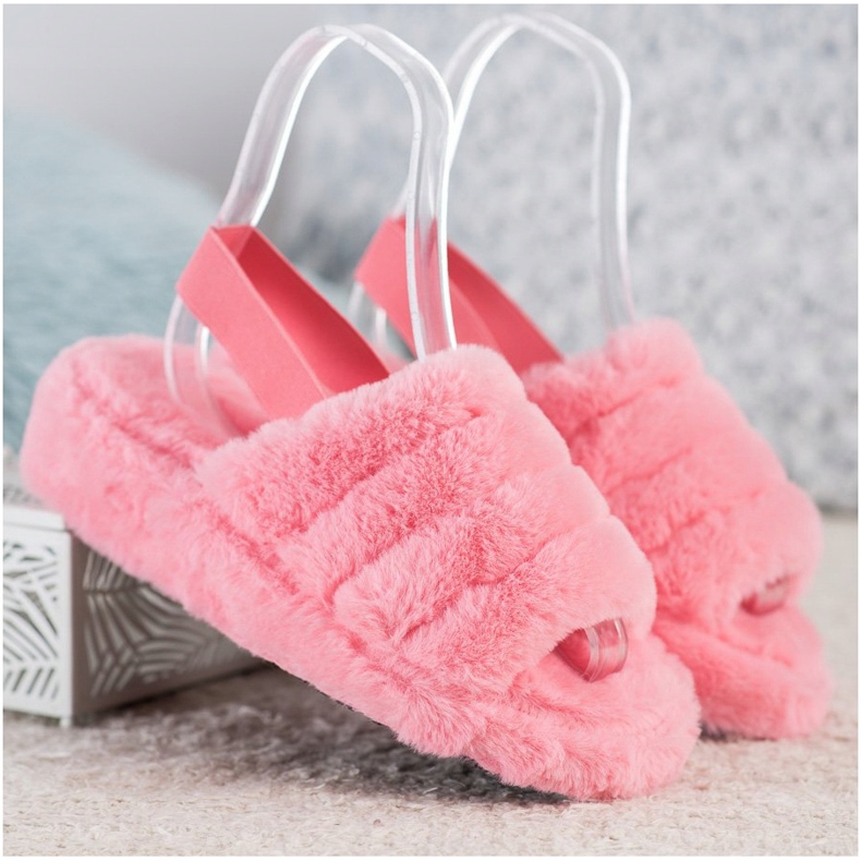 Seastar Warm Slippers With Fur red 1