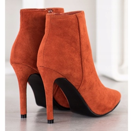 Small Swan Stylish boots on a high heel orange 2