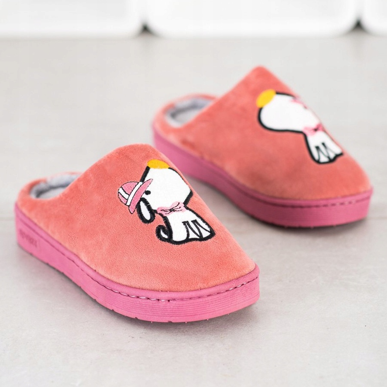 Bona Comfortable Slippers With Application orange pink 1