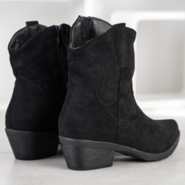 Ideal Shoes Cowboy Boots With Suede black 1