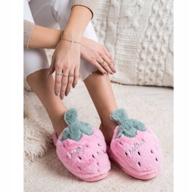 Bona Strawberry slippers pink green 2 Bona Strawberry slippers pink green 2