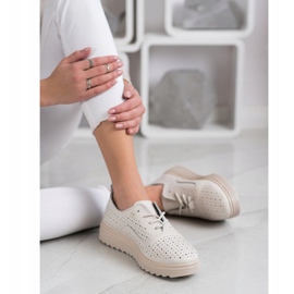 Goodin Openwork Leather Footwear beige 1