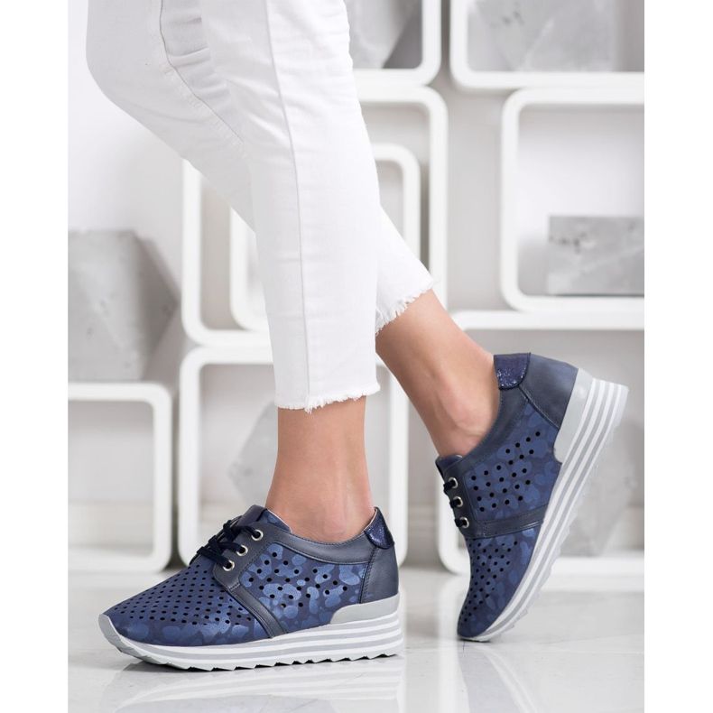 Aclys Openwork Sneakers navy blue blue 2