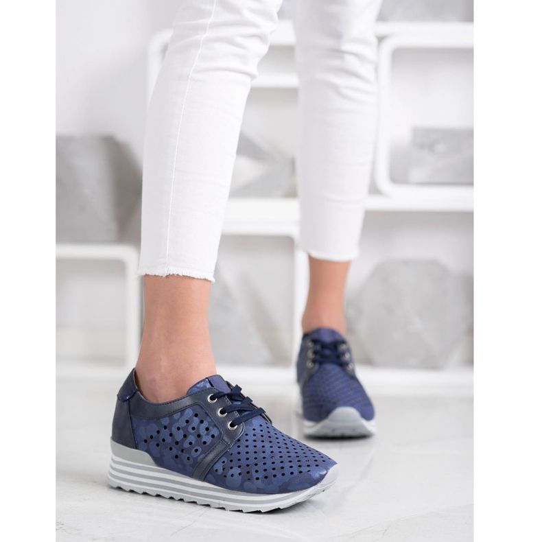 Aclys Openwork Sneakers navy blue blue 1