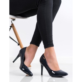 Goodin Lacquered pumps navy blue 1