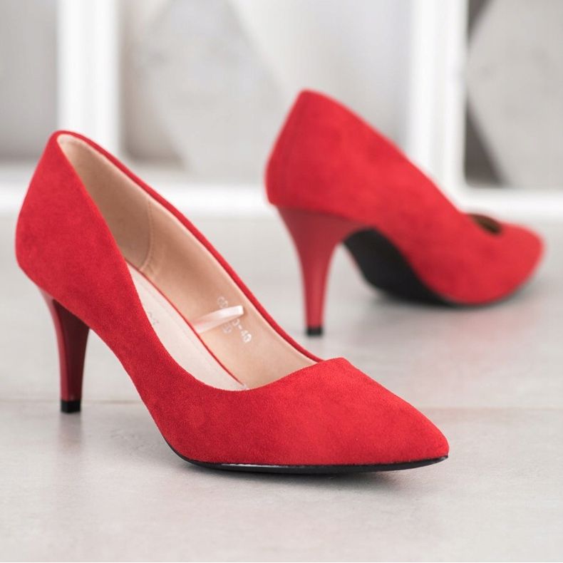 Goodin Suede Pumps red 1
