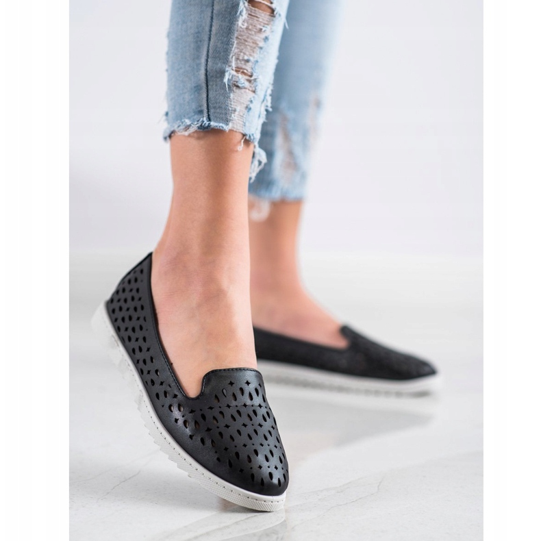 Sabatina Slipons With Openwork Pattern black 2