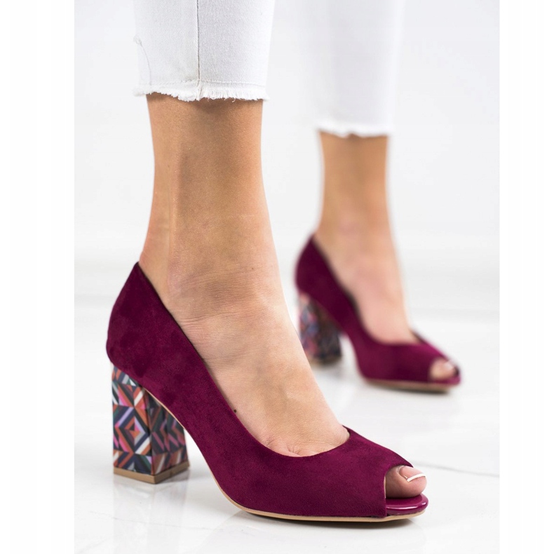 Sabatina Pumps With Patterned Heel purple 1