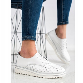 Kylie Leather Brogues On The Platform white 1