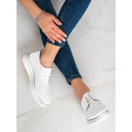 Kylie Leather Brogues On The Platform white 2