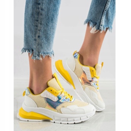 SHELOVET Fashionable Sneakers white multicolored yellow 2