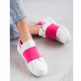 SHELOVET Slip-on shoes with an elastic band white pink 1