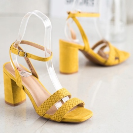Kylie Suede Sandals On A Bar yellow 1