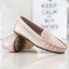 Kylie Casual openwork loafers pink 1