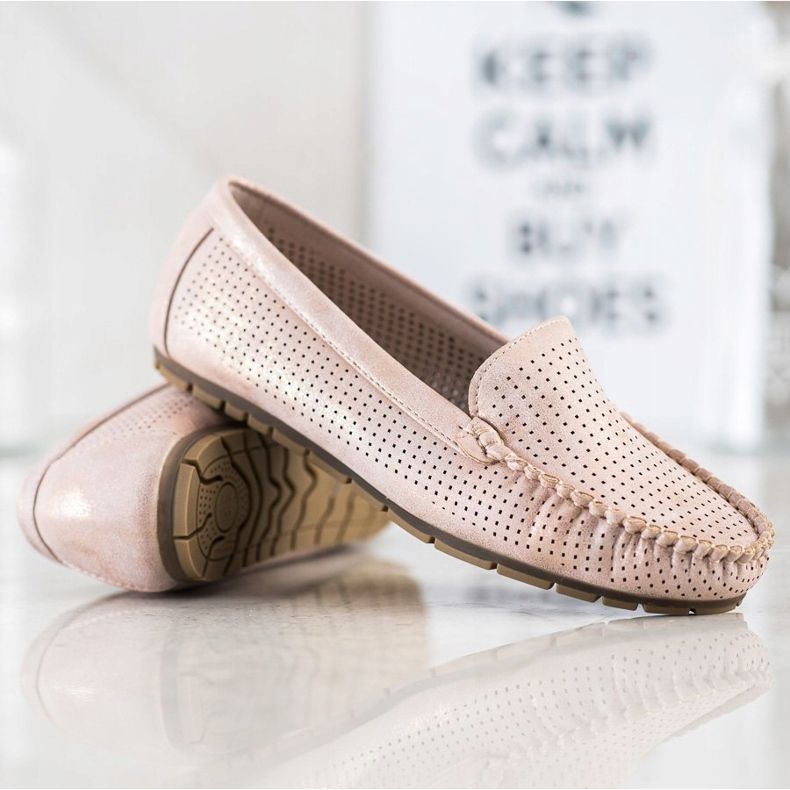 Kylie Casual openwork loafers pink 1
