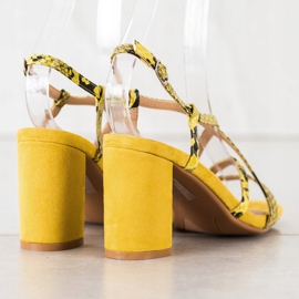 Kylie Snake Print Sandals yellow 1