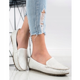 Kylie Casual openwork loafers white 2