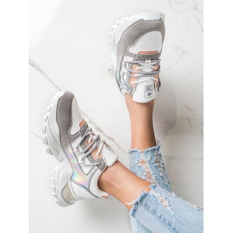 SHELOVET Stylish Sneakers white multicolored 1