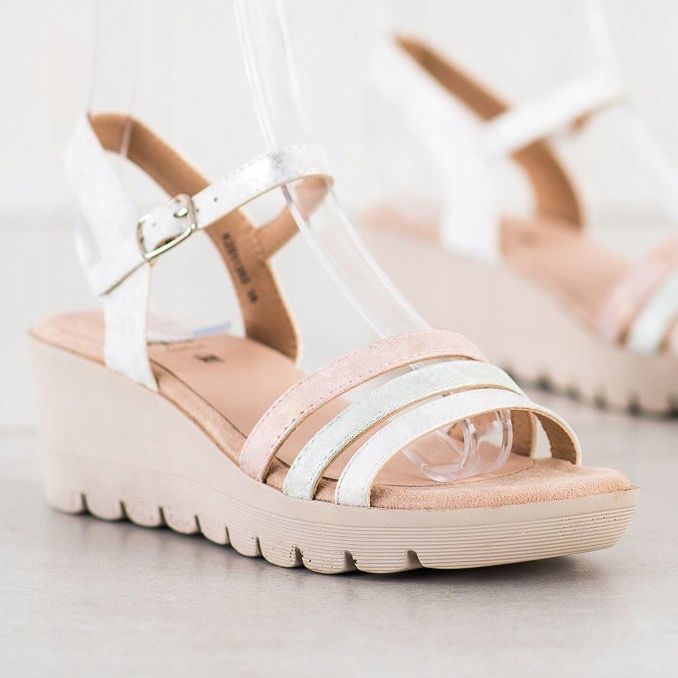 Kylie Wedge Sandals white 1