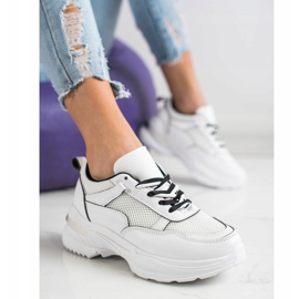SHELOVET Comfortable White Sneakers 2