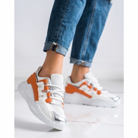 Ideal Shoes Sneakers With Orange Insert white 2
