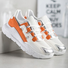 Ideal Shoes Sneakers With Orange Insert white 1
