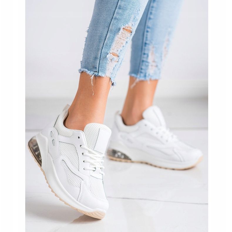 SHELOVET White Sneakers With Mesh 1