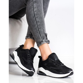 SHELOVET Black Sneakers With Mesh 1