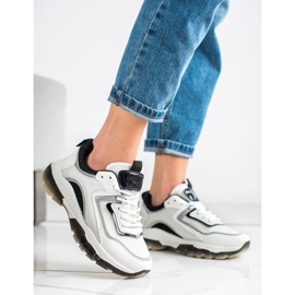 Ideal Shoes Sneakers With Glitter Insert white 2